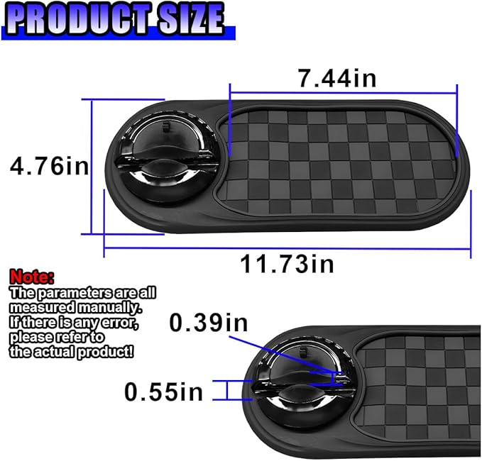 Multifunction Car Anti-Slip Mat, Rotatable Temporary Parking Number, Universal Auto Dashboard Organizer Pad Accessory for Pho
