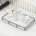 Dobbyby Vanity Tray Makeup Organizer Cosmetics Storage Bathroom Skincare Organizer Countertop Display Rack in Dresser Stainle