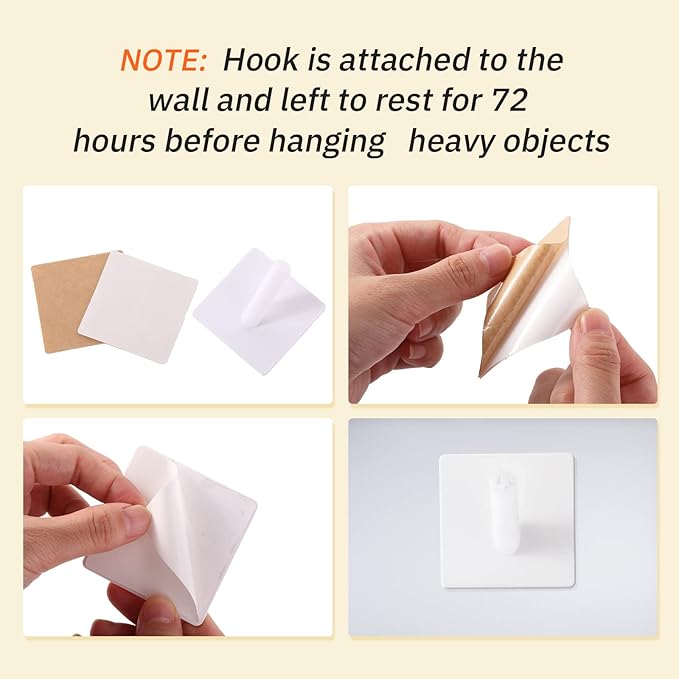 Jetec 12 Pieces Acrylic Wall Mounted Coat Hooks Hat Rack Robe Single Organizer Adhesive Clear Wall Hook Decorative for Clothe