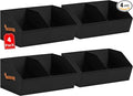 Homsorout Closet Organizers and Storage Bins - 4 Pack Collapsible Divided Trapezoidal Cube Storage Bins Baskets with Orange H