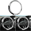 Leather Steering Wheel Cover, Auto Car Stretch Steering Wheel Protector, Universal 15 Inch Anti-Slip Breathable Odorless Stee