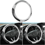 Leather Steering Wheel Cover, Auto Car Stretch Steering Wheel Protector, Universal 15 Inch Anti-Slip Breathable Odorless Stee