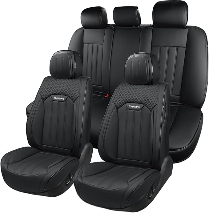 Car Seat Covers Full Set, Leather Seat Cover for Cars, 5 Seats Waterproof Automotive Seat Covers Fit Toyota Rav4 Camry Coroll