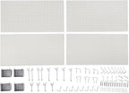 Amazon Basics Rectangular Metal Pegboard Wall Organizer, Tool Storage Organization System, Rust and Scratch Resistant, 48-Pie