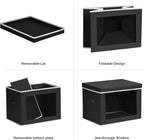 Homsorout Large Storage Bins with Lids - Fabric Storage Cubes with Window, Collapsible Bins for Clothes, 15.7 Inch Large Bask