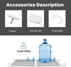 Geetery 4 Pcs Closet Tension Shelf Rod Metal Expandable Shelf Organizer Adjustable Closet Shelves Rack DIY Dividers Separator