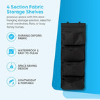 YNR Over Door Storage with 4 Pockets - Strong and Durable, Hanging Wardrobe Storage Organiser Practical and Spacious, Hanging