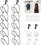 LINFIDITE 10 Pack Hat Rack Hanger Holder Organizer Closet Hanging Baseball Cap Display Storage Rack for Scarves Handbags Towe