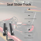 Seat Slide Rails 2PCS High-Strength Adjustable High Accuracy for UTV Kart Four Wheel Off Road with Comfortable Easy-Grasp Handle