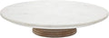 Godinger Revolving Cake Stand Plate for Decorating and Serving, Lazy Susan Wood Marble Rotating Platter