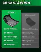 VIWIK TPE Floor Mats Full Set for 2015-2025 2026 Ford F-150 SuperCrew & 2022-2026 F 150 Lightning Without Under-Seat Fold Flat Storage | Custom Fit All-Weather Anti-Slip Car Liners