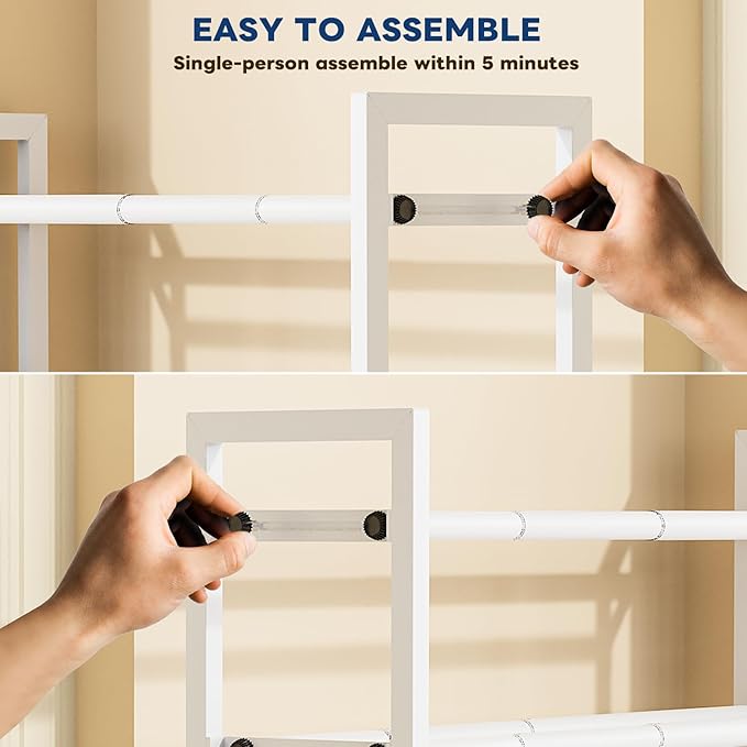 Mavivegue Expandable Shoe Rack, 2-Tier 19"-43.3" Adjustable Shoe Rack for Closet,Hall Entryway,Front Door,Garage, Sturdy Stee