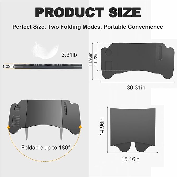 Foldable Car Tray for Tesla Model Y Model 3 S X Y Juniper, Upgraded Car Desk for Dining, in-Car Work, Travel and Outdoor