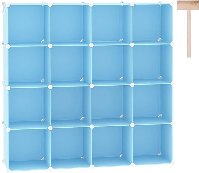 C&AHOME Cube Storage Organizer, 16-Cube Shelves Units, Plastic Storage Cubes, DIY Closet Organizer, Modular Closet Storage Sh