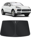 TINGLU Sun Shade for Porsche Cayenne 2019-2024 2025 Accessories Windshield Sun Shade Window Shade UV Rays Protection Sun Visor Cover with Steering Wheel Sunshade Storage Bag