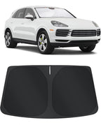 TINGLU Sun Shade for Porsche Cayenne 2019-2024 2025 Accessories Windshield Sun Shade Window Shade UV Rays Protection Sun Visor Cover with Steering Wheel Sunshade Storage Bag