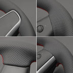 MEWANT Tesla Model 3/Model Y Hand Stitched Steering Wheel Cover for Tesla Model 3 2017-2023 / Model Y 2020-2023 for Tesla Model 3/Y Accessories