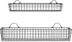 MyGift 2pcs 30-Inch Wire Baskets for Storage and Organization, Rustic Black Wall Mounted Metal Display Racks