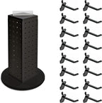 Azar Displays, 700220-BLK-2B16, Revolving Pegboard Kit, Counter Display with Locking Hooks, Jewelry Organizer for Trade Shows