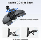 Jansite CD Slot Mount for Carplay Screen 360° Rotation Tool-Free Installation, 4-Button Lock Sturdy CD Slot CarPlay Mount Compatible with 7-10.26 Inch Apple Carplay & Android Auto Screen