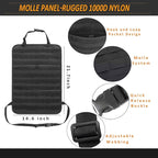 Molle Tactical Seat Back Organizer Panel with Pouches, Universal Fit For Vehicle Car, Khaki