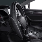 Car Pass Color Piping Microfiber Leather Universal Fit Steering Wheel Cover,Perfectly fit for 14.5-15 inches Suvs,Vans,Trucks