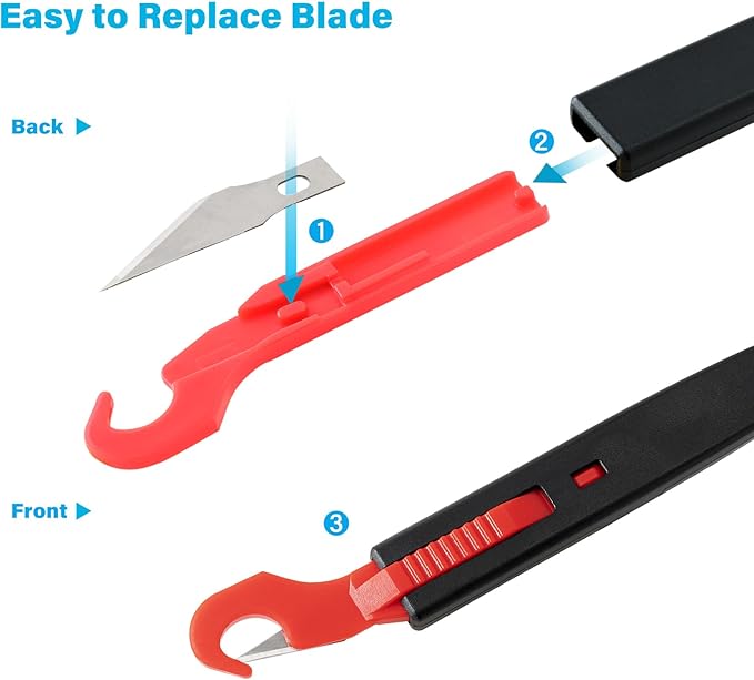 Gomake Vinyl Wrap Guard Cutter Knife Window Tinting Cutter Precision Automotive Safety Cutting Tool for Car Wrapping, Window Tinting,Decals,Signs, Wrap Film and Other Car Vinyl Cutting (W204)