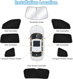 KUST Car Window Shades for 2018-2025 2026 Volkswagen Atlas Accessories Windshield Sun Shade Side Rear Window Covers Sunshade Privacy Protection for Camping Blackout UV Block Full Set 8PCS