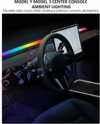 for Tesla LED Car Ambient Lighting Strip Model Y Juniper Model 3 Highland Accessories 2017-2026 LED Light Strip Dashboard Air Vents Interior Waterproof Decoration Atmosphere Ambient Lighting