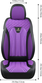 FLORICH Leather Seat Covers for Car Waterproof Front Seat Covers 2 Pack Purple Car Seat Cover Universal Driver Seat Protector