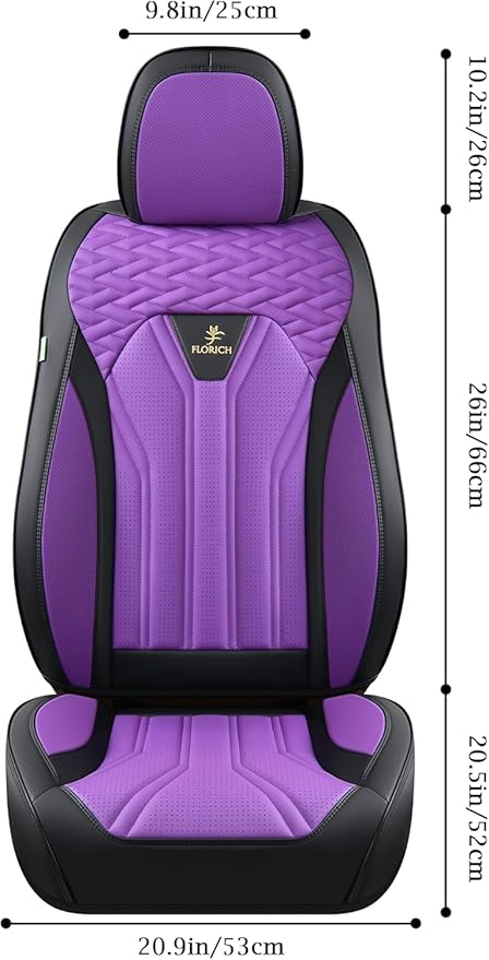FLORICH Leather Seat Covers for Car Waterproof Front Seat Covers 2 Pack Purple Car Seat Cover Universal Driver Seat Protector