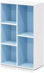 Furinno LUDER Book Shelf, 5-Cube Bookshelf, Reversible Bookcase, 9.4 x 19.5 x 31.5, Easy Assembly, for Living Room, Bedroom, 