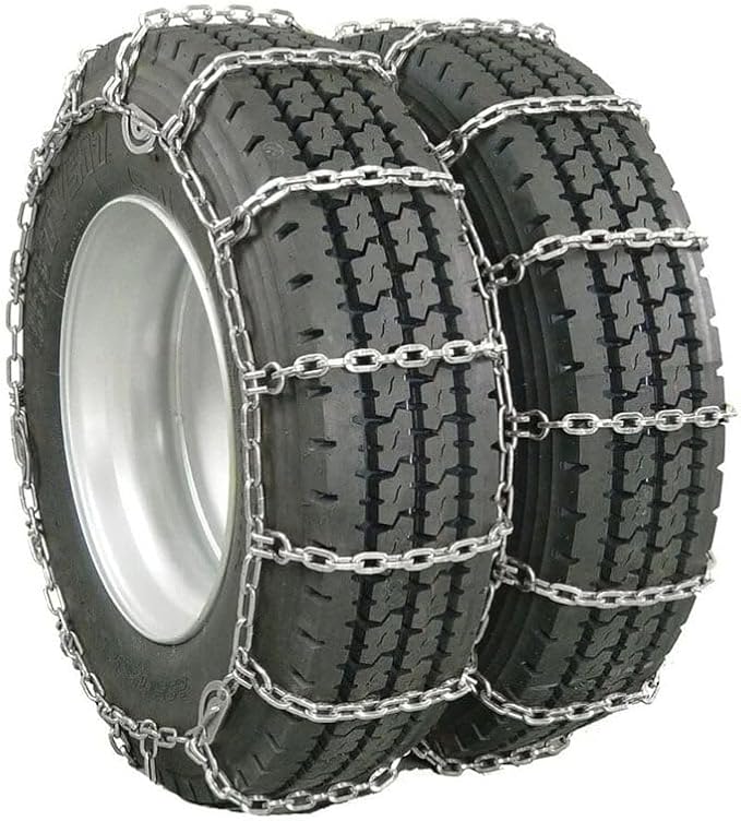 Mytee Products CAM Square Link Dual Snow Tire Chain Compatible w/ 24.5" Rim Diameter & 11" Wide Car Pickup Low-duty Trucks SU