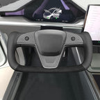 MEWANT Steering Wheel Cover for Yoke Style Steering Wheel for Tesla Model S 2021-2023 / Model X 2021-2023 Hand-Stitched Steering Wrap