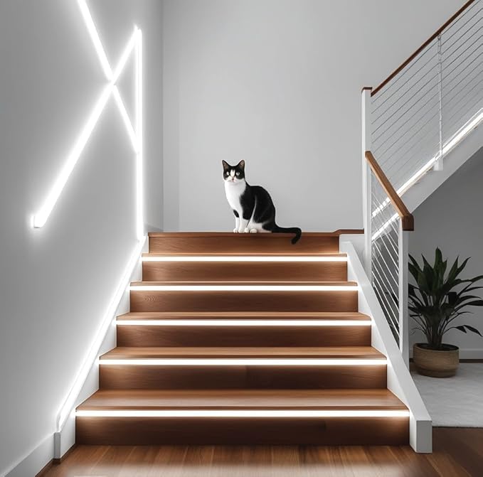 iNextStation 12V LED Strip Lights 16.4FT, Flexible Silicone Neon Rope Light, Waterproof, Cuttable, Dimmable & Linkable, for Cabinet, Ceiling, Wall, Bedroom, Kitchen (16.4FT(No Plug), White)