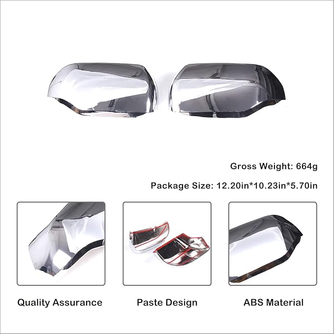 Car Door Rear View Mirror Cap Trim Cover Compatible with Toyota Tundra/Sequoia 2022-2025 Outside Side Rearview Mirror Protector Decoration ABS Accessories, Only Fit With Turn Signal Lights Version
