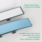 Rear View Mirror for Car,11.8" Convex Panoramic Wide Angel View Mirrors Extender,Blue Tint Anti Glare,Universal Clip on Interior Rearview Mirror for Truck Car and SUV (Blue)