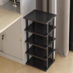 Vertical Shoe Rack - Tall Narrow Shoe Rack Organizer for Small Spaces,5 Tier Bamboo Shoen Shelf for Entryway,Closet,Corner,Do