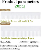20PCS DIY Plastic Grid Drawer Dividers, Large Adjustable Drawer Storage Organizer (38cmx7cm) for Clutter Kitchen Cutlery Dres