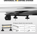 BougeRV Anti-Rust Aluminum Roof Basket 47''x40''x8'' Lightweight Universal Rooftop Cargo Carrier Roof Rack Cargo Basket with Wind Fairing, Roof Rack for SUV Pick Up Truck,150LBS Load Capacity, Silver