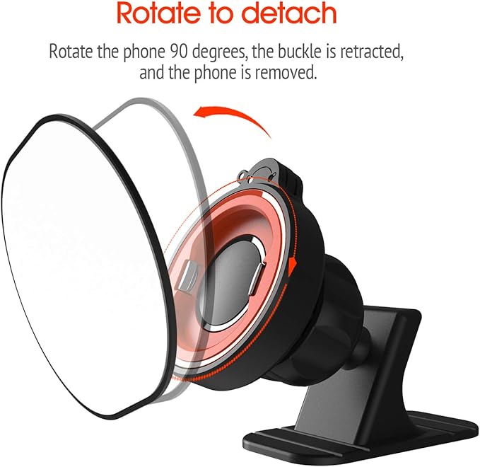 Car Phone Mount Without Magnetic, Stick On Dashboard 360° Rotatable Universal Cell Phone Holder with Ultra-Lock Quick Mount Strongest Adhesive Compatible with iPhone/Google 【Series C - 1st Gen】
