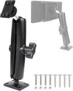 Heavy-Duty Truck Dash Mount for CarPlay Screen, Aluminum Alloy Long Arm & AMPS Square Plate Base, 360° Rotation