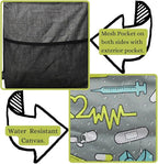NGIL Extra Large Utility Tote Reusable Grocery Bag Oversized Collapsible for Groceries, Storage, Picnic, Beach (Nurse-black)