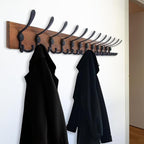 Wall Mount Coat Rack 47.3'' Burnt Brown Hanger - Rustic Towel Rack for Bathroom, Living Room - Hooks for Coats, Hats, Clothes