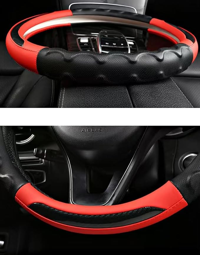 13 Inch Golf Cart Steering Wheel Cover, Anti Slip Breathable Leather Steering Wheel Cover, Comfortable Grip Feeling for EZGO TXT & RXV (Blue2)