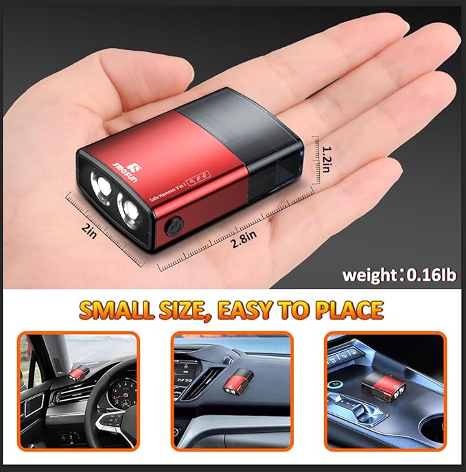 Window Breaker - Upgraded Safe Hammer Glass Breaker Under Water, Car Hammer Seatbelt Cutter Window Breaker Emergency Escape T