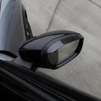 ROCCS Compatible with 2021-2023 Mustang Mach-E Car Rear View Mirror Rain Visor Guard Frame Auto Car Rear Side Mirror Cover Caps Rain Eyebrow Frame Waterproof Eyebrow Frame Accessories(Bright Carbon)
