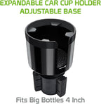 Expandable Car Cup Holder with Adjustable Base for Large Bottles, Compatible for Hydro Flasks 32/40 Ounce