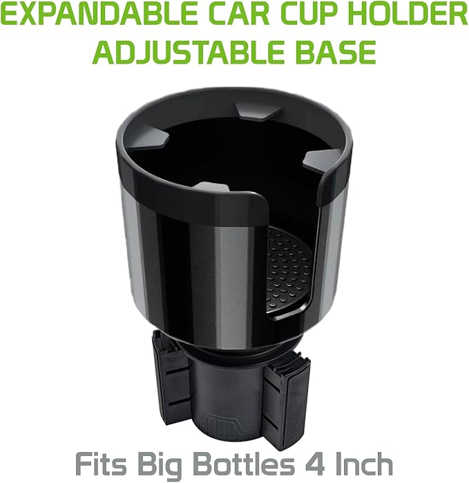 Expandable Car Cup Holder with Adjustable Base for Large Bottles, Compatible for Hydro Flasks 32/40 Ounce