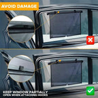 EcoNour Car Side Window Sun Shade (2 Pack) | Retractable Roller Sunshade for Kids | Baby Car Window Shades for UV and Sun Glare Protection | Baby Travel Accessories (15"x17")